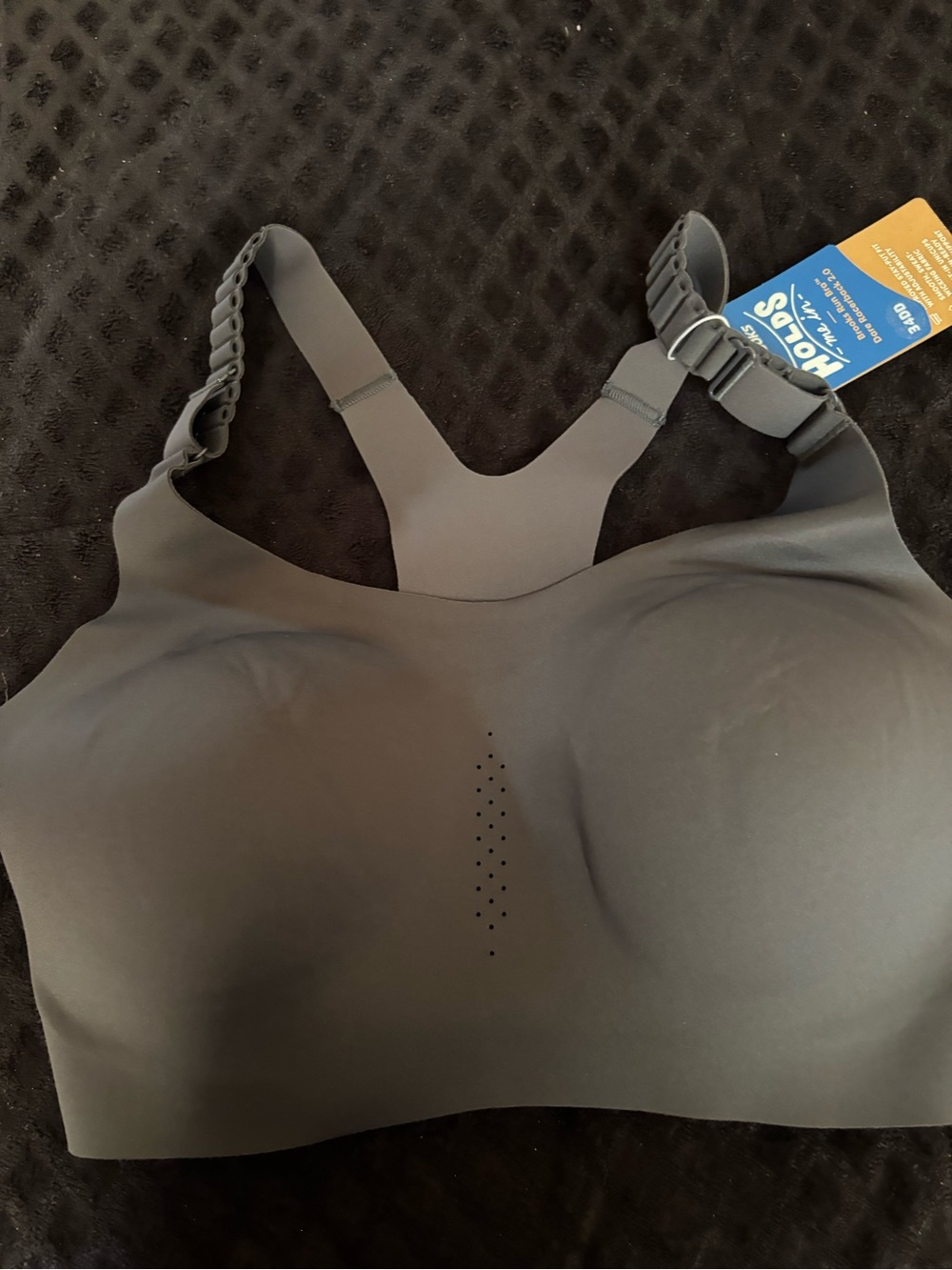 Brooks Grey Seamless Performance Sports Bra Asphalt Run dare racer back